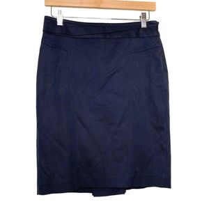 Tasse Tasse Tokyo Womens Size S Textured Pencil Straight Skirt Navy Blue